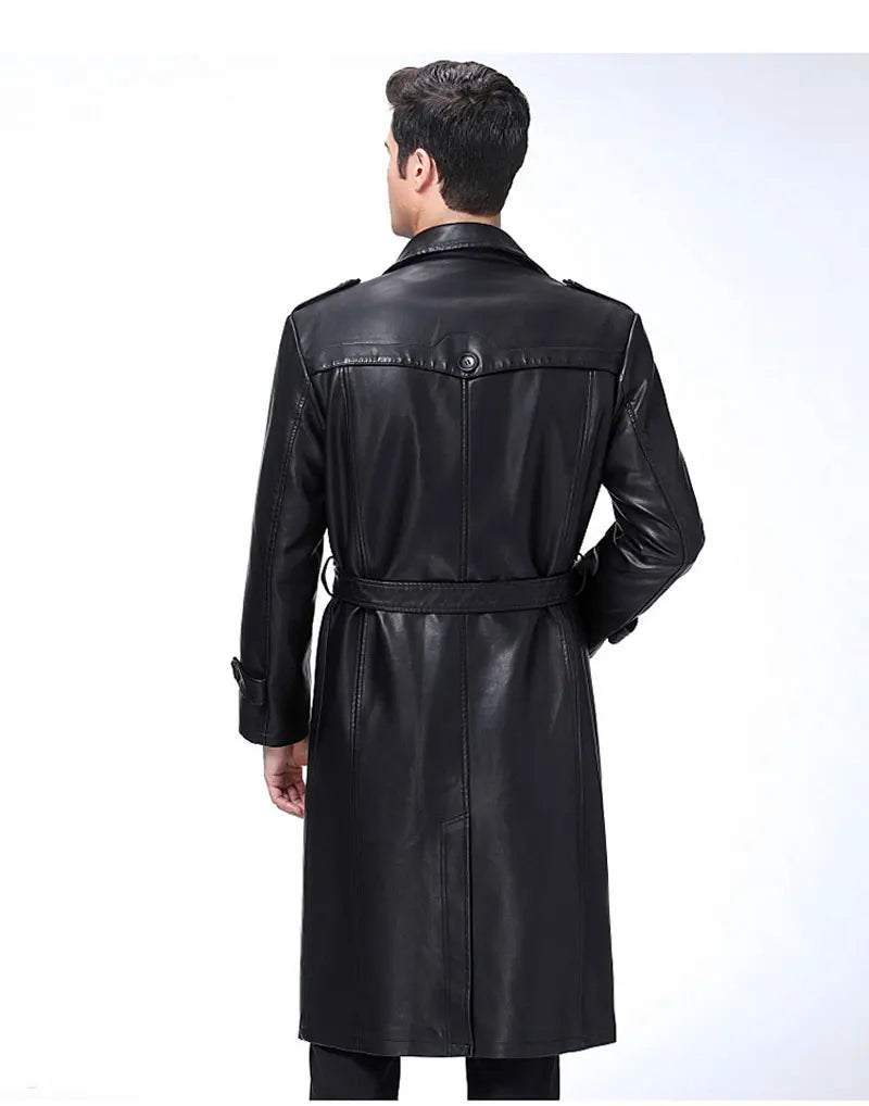 Manteau long homme noir à col amovible – CLEVI Paris