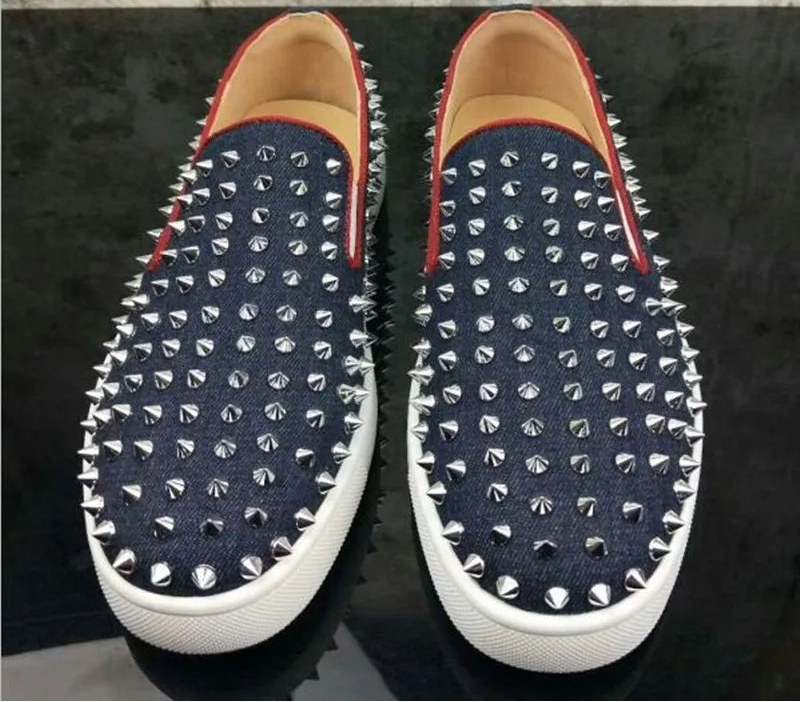 Mocassins Homme Denim Cloutés Slip-On Respirant Casual Grandes Tailles EU 38-47 – CLEVI Paris