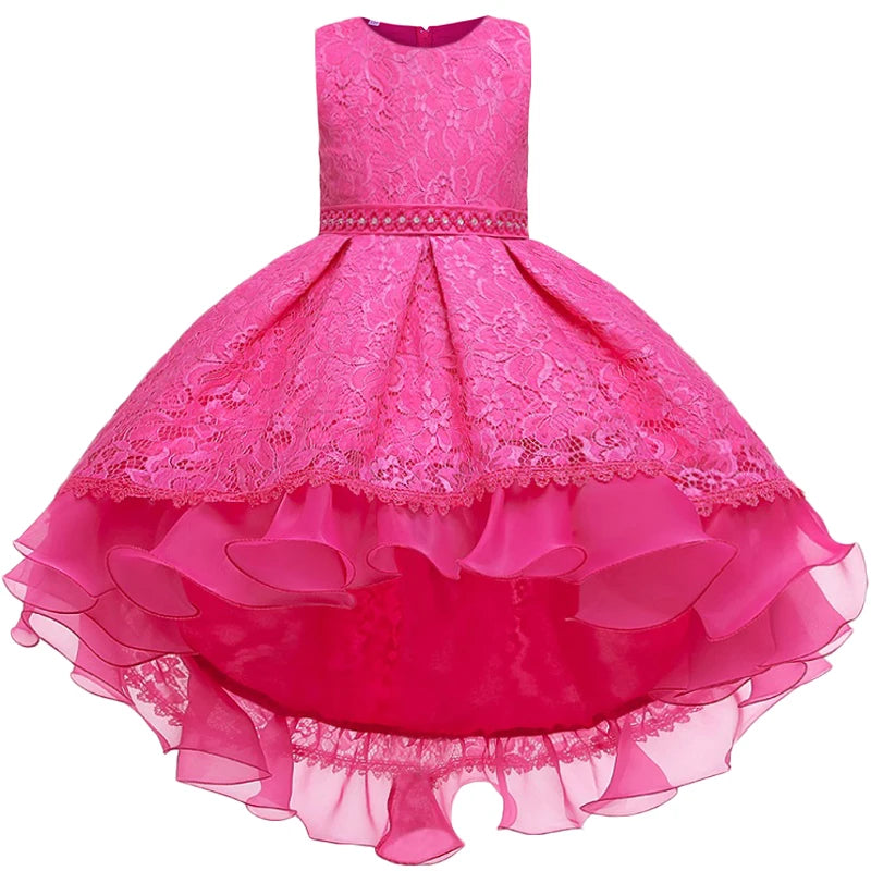 Robe cérémonie fille dentelle et fleurs – CLEVI Paris