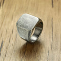 Bague homme carrée en acier et zirconium – CLEVI Paris