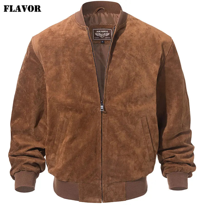 Blouson homme en cuir de porc à col rond – CLEVI Paris