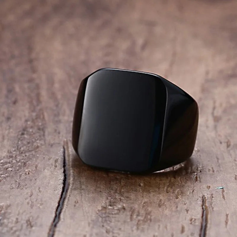 Bague homme carrée en acier et zirconium – CLEVI Paris