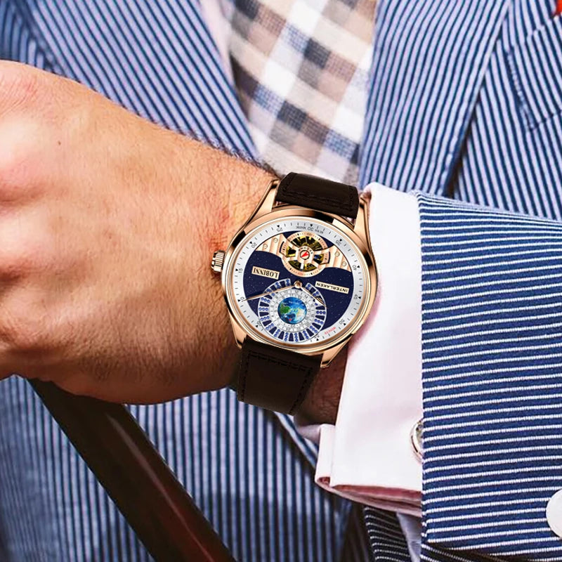 Montre Homme Automatique Squelette Lobinni – CLEVI Paris