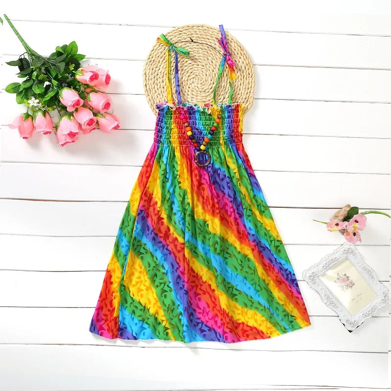 Robe fille bohème à fleurs et volants – CLEVI Paris