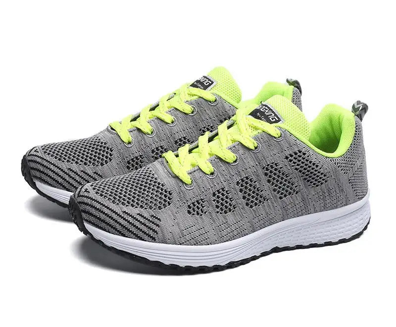 Sneakers femme en tissu extensible à lacets – CLEVI Paris
