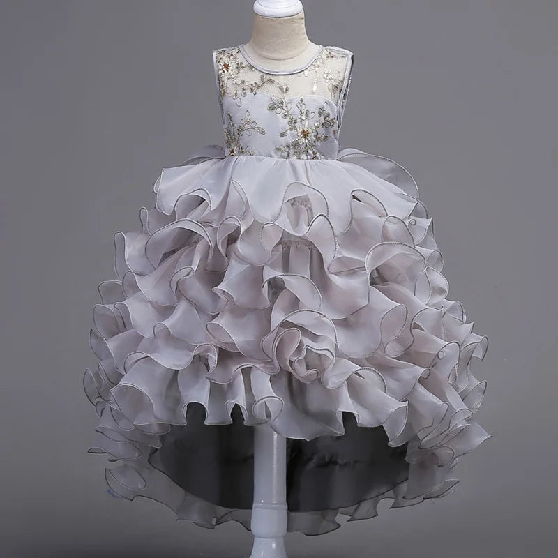 Robe cérémonie fille dentelle et fleurs – CLEVI Paris