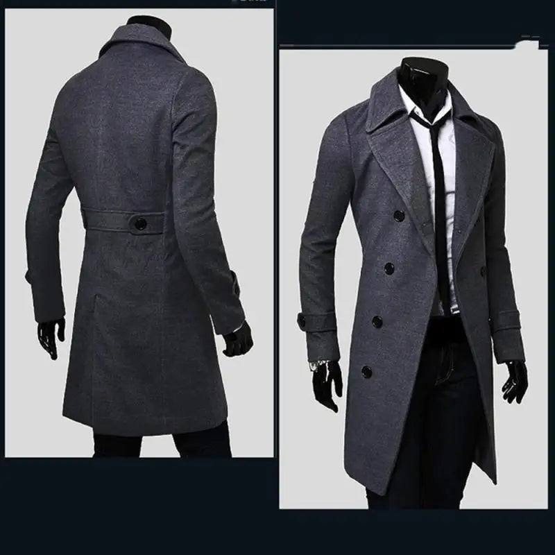 Trench long boutonné homme – CLEVI Paris