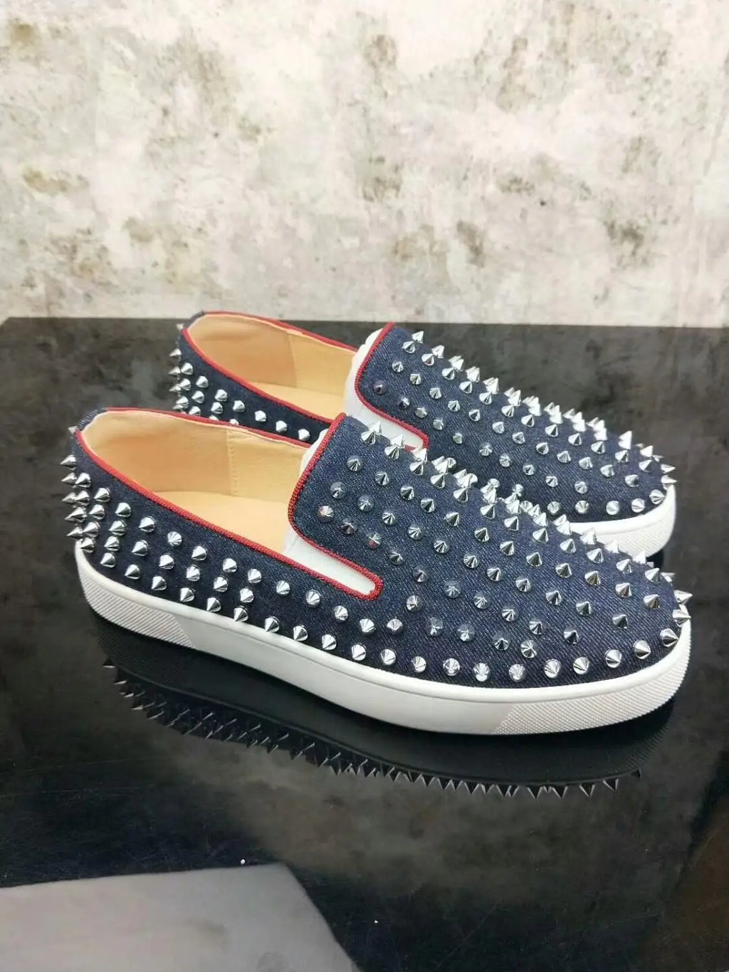 Mocassins Homme Denim Cloutés Slip-On Respirant Casual Grandes Tailles EU 38-47 – CLEVI Paris