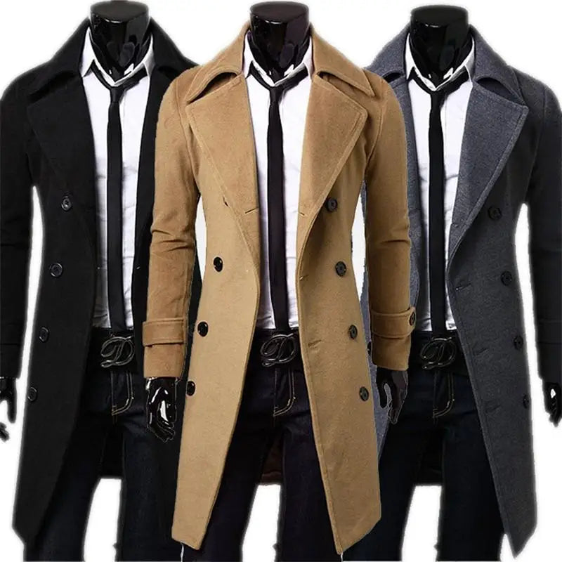 Trench long boutonné homme – CLEVI Paris