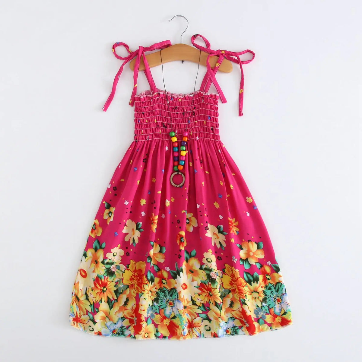 Robe fille bohème à fleurs et volants – CLEVI Paris