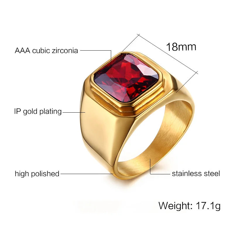 Bague homme carrée en acier et zirconium – CLEVI Paris
