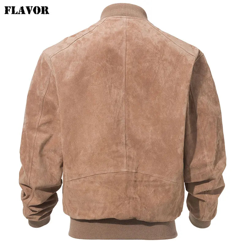 Blouson homme en cuir de porc à col rond – CLEVI Paris