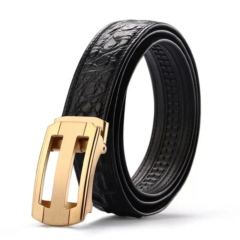 Ceinture homme en cuir de crocodile automatique – CLEVI Paris