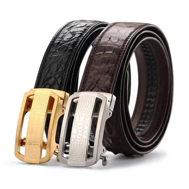 Ceinture homme en cuir de crocodile automatique – CLEVI Paris