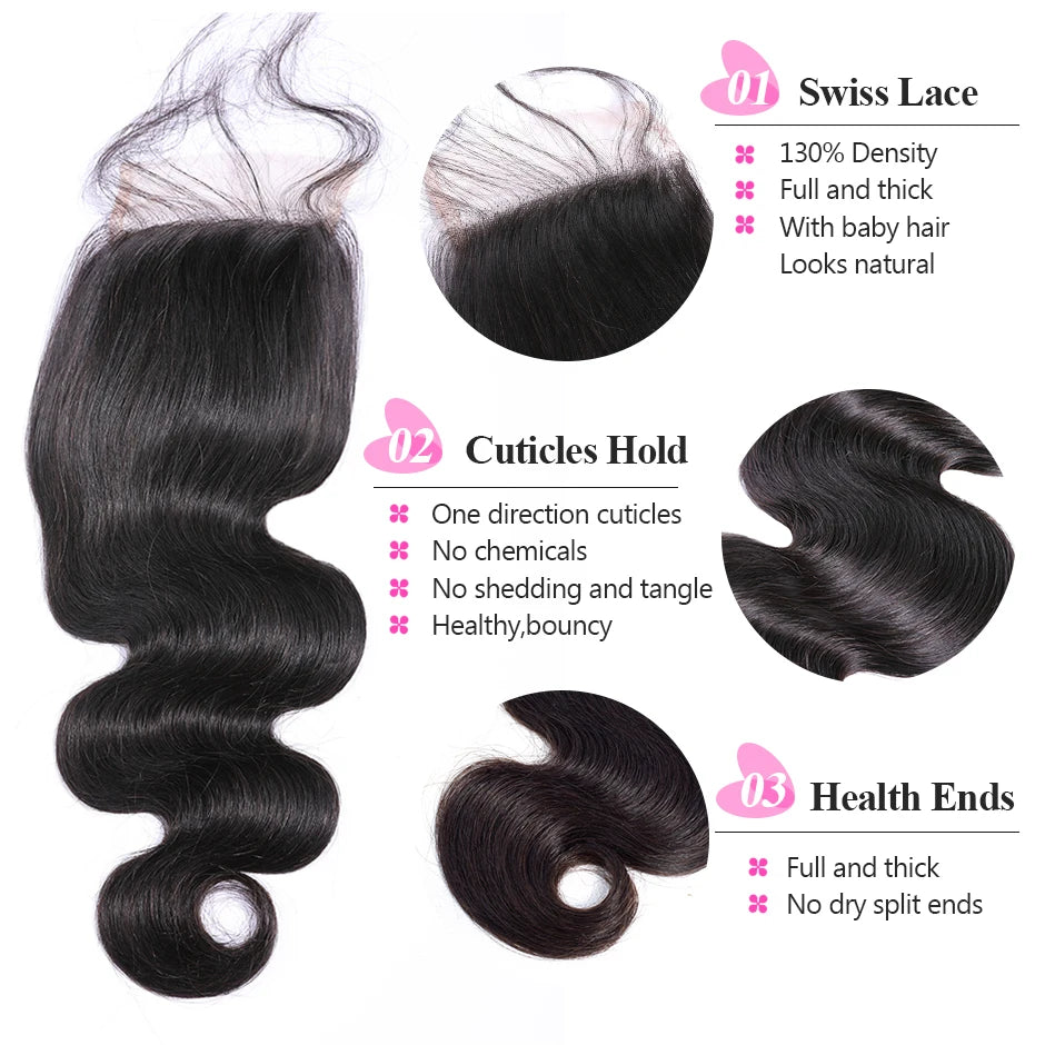 Bundles Body Wave + Closure 4x4 Remy Hair Indien – CLEVI Paris