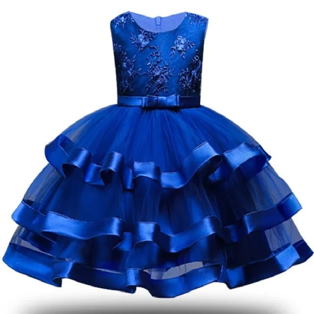 Robe cérémonie fille à fleurs brodées – CLEVI Paris