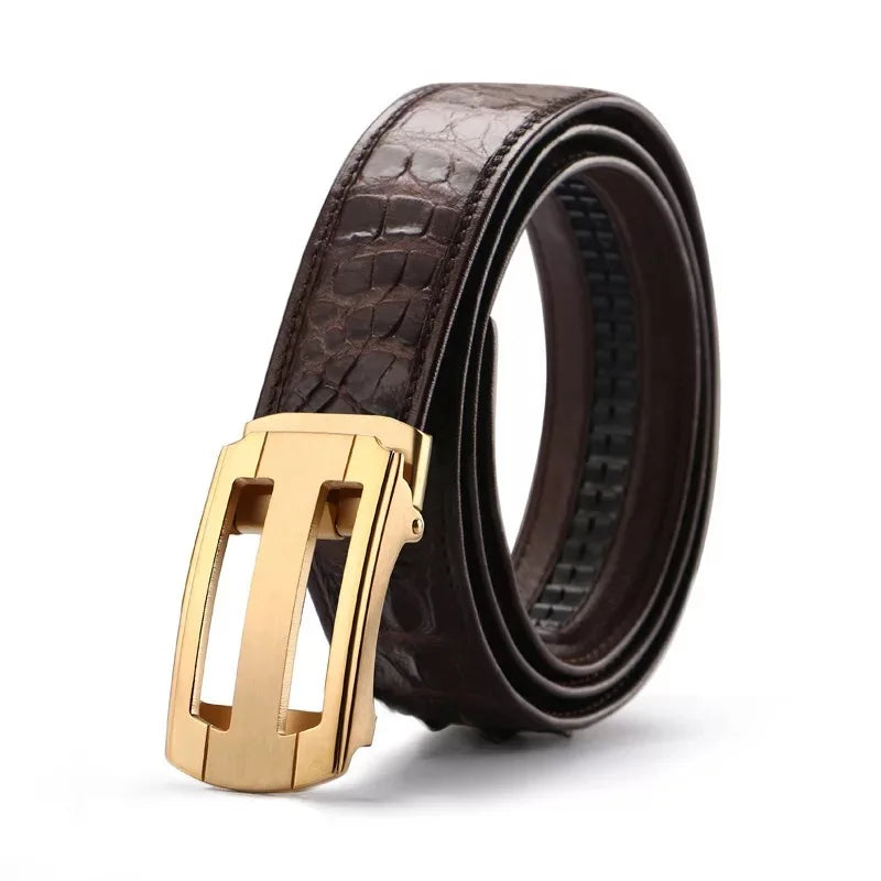 Ceinture homme en cuir de crocodile automatique – CLEVI Paris