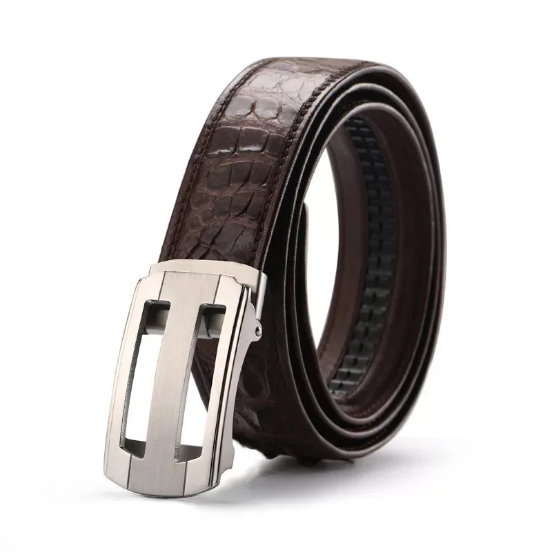 Ceinture homme en cuir de crocodile automatique – CLEVI Paris