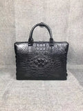 Mallette Cuir Crocodile Homme Laptop 14" Noir Marron – CLEVI Paris