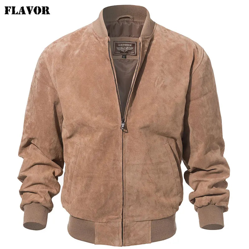 Blouson homme en cuir de porc à col rond – CLEVI Paris