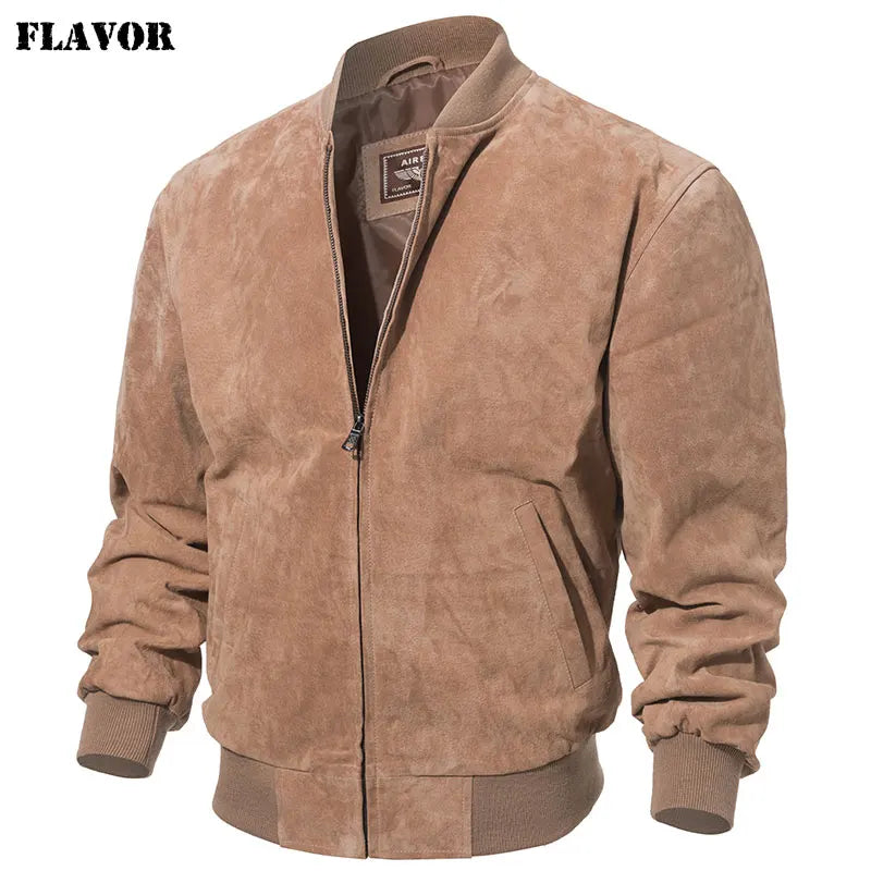 Blouson homme en cuir de porc à col rond – CLEVI Paris