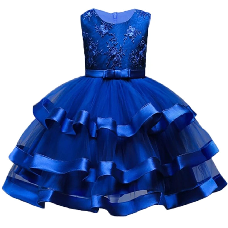 Robe cérémonie fille à fleurs brodées – CLEVI Paris
