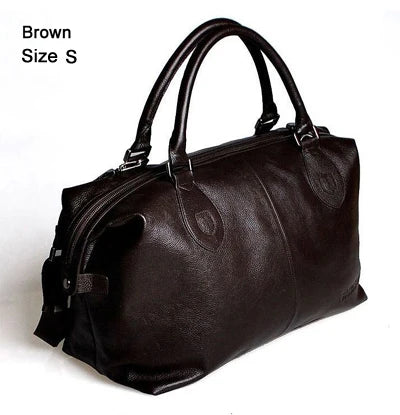 Sac Voyage Duffle Cuir Vache Véritable Unisexe Grande Capacité 50cm – CLEVI Paris