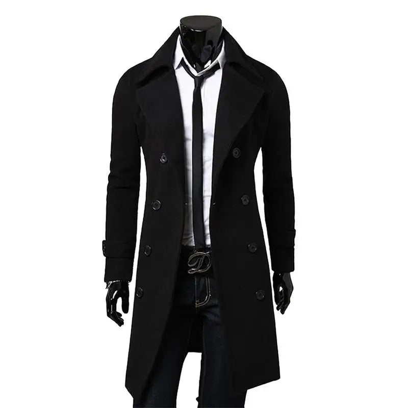 Trench long boutonné homme – CLEVI Paris