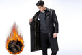 Manteau long homme noir à col amovible – CLEVI Paris