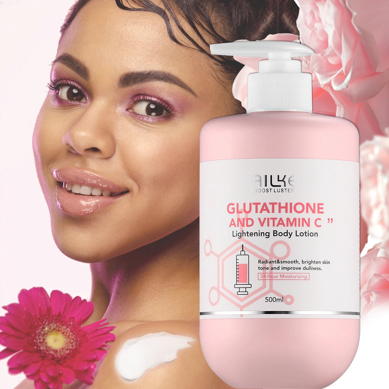 Lotion Corps Éclaircissante AILKE Vitamine C & Glutathion – Teint Uniforme & Éclat – CLEVI Paris