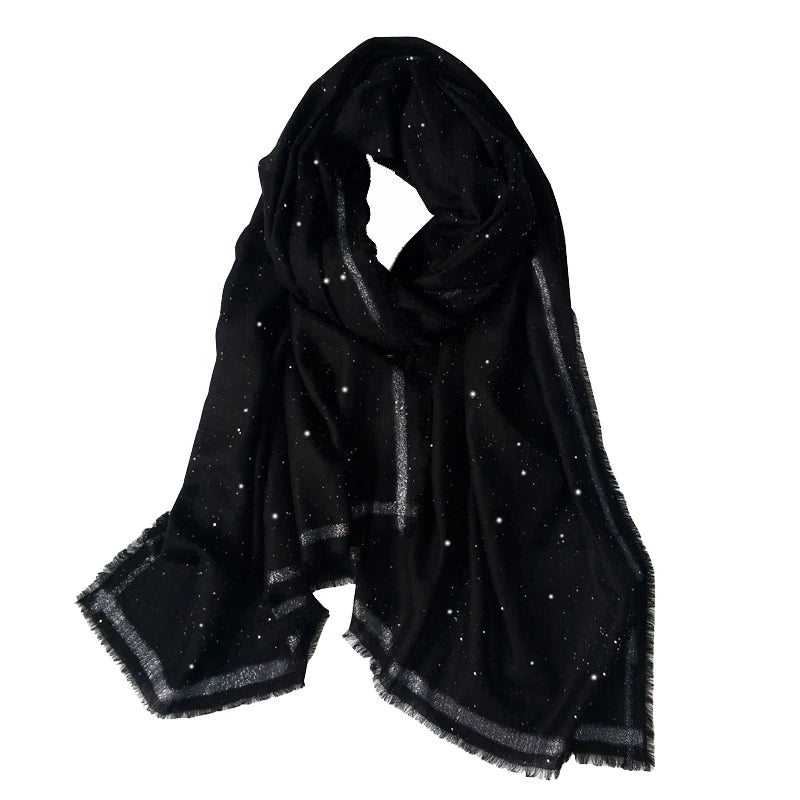 Écharpe étole en laine à sequins femme – CLEVI Paris
