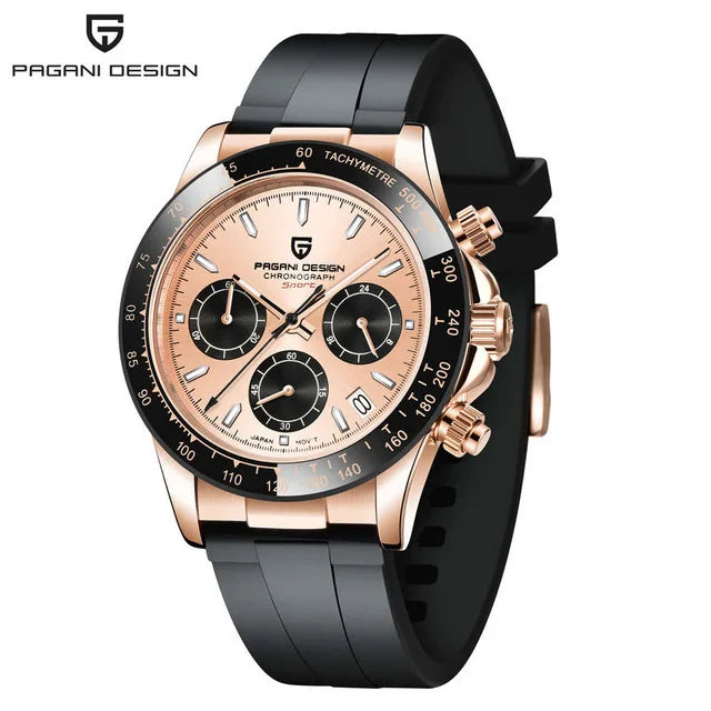 Montre Homme Quartz Chronographe Cadran Météorite Lunette Céramique Pagani Design PD-1664 – CLEVI Paris