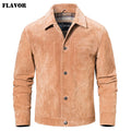 Veste homme en cuir suédé à boutons – CLEVI Paris