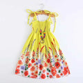 Robe fille bohème à fleurs et volants – CLEVI Paris