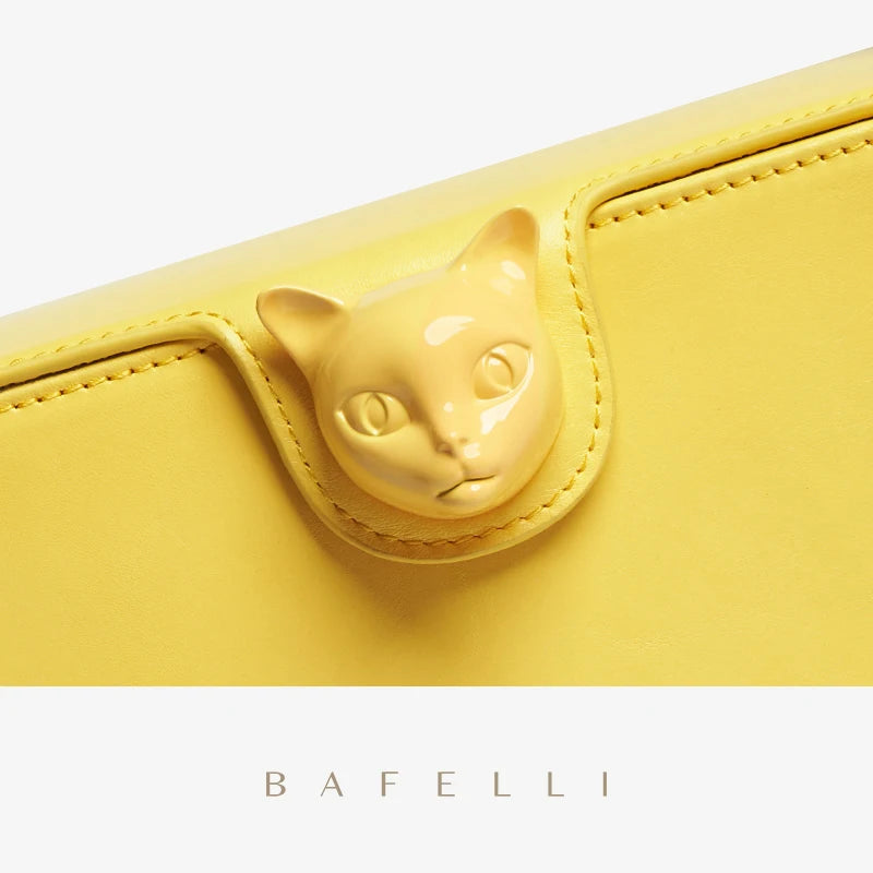 Sac à Main Femme BAFELLI Cuir Véritable Box Bag Motif Chat Luxe 3 Coloris – CLEVI Paris