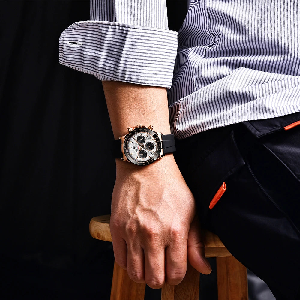 Montre Homme Quartz Chronographe Cadran Météorite Lunette Céramique Pagani Design PD-1664 – CLEVI Paris