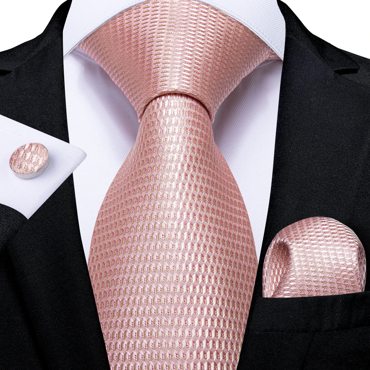 Coffret cravate homme à pois, pochette et boutons – CLEVI Paris
