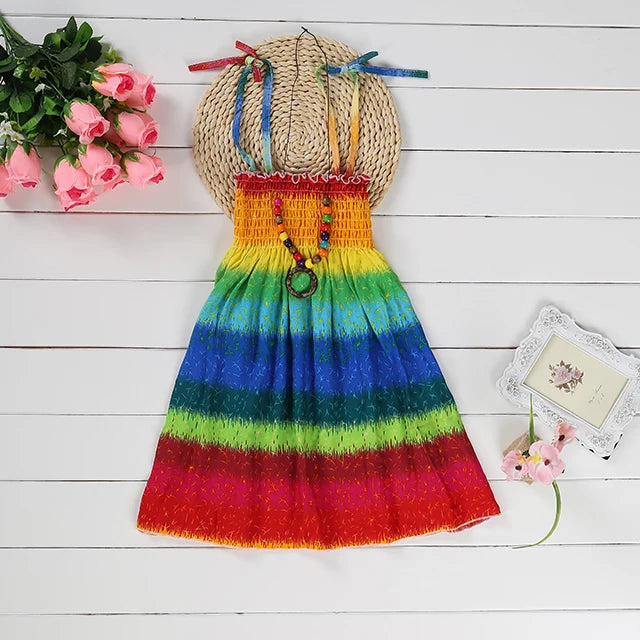 Robe fille bohème à fleurs et volants – CLEVI Paris