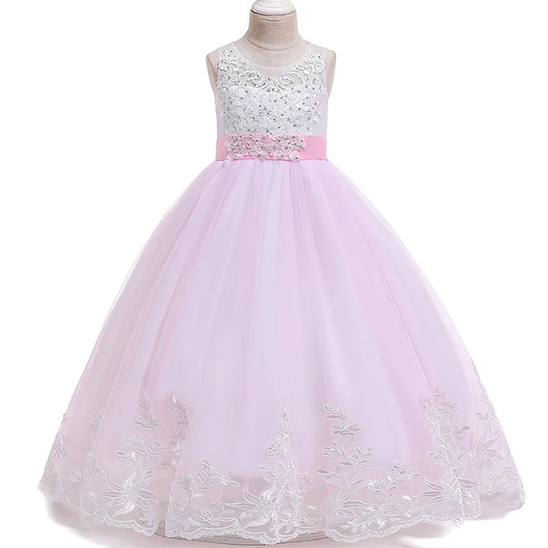 Robe longue cérémonie fille à fleurs – CLEVI Paris