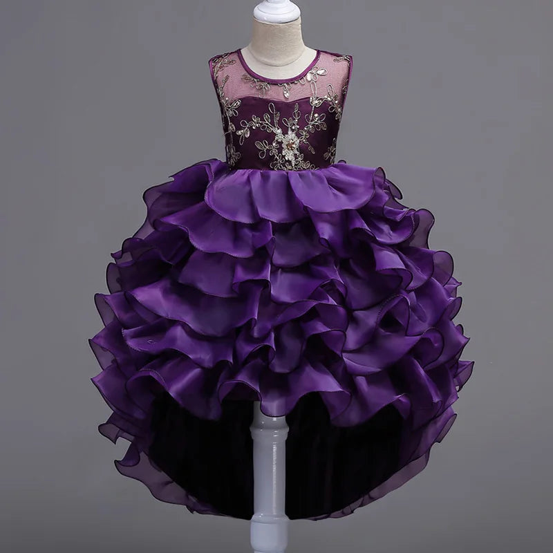 Robe cérémonie fille dentelle et fleurs – CLEVI Paris