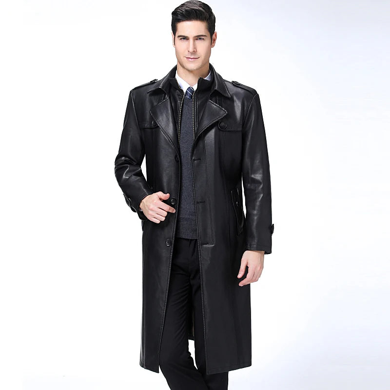 Manteau long homme noir à col amovible – CLEVI Paris