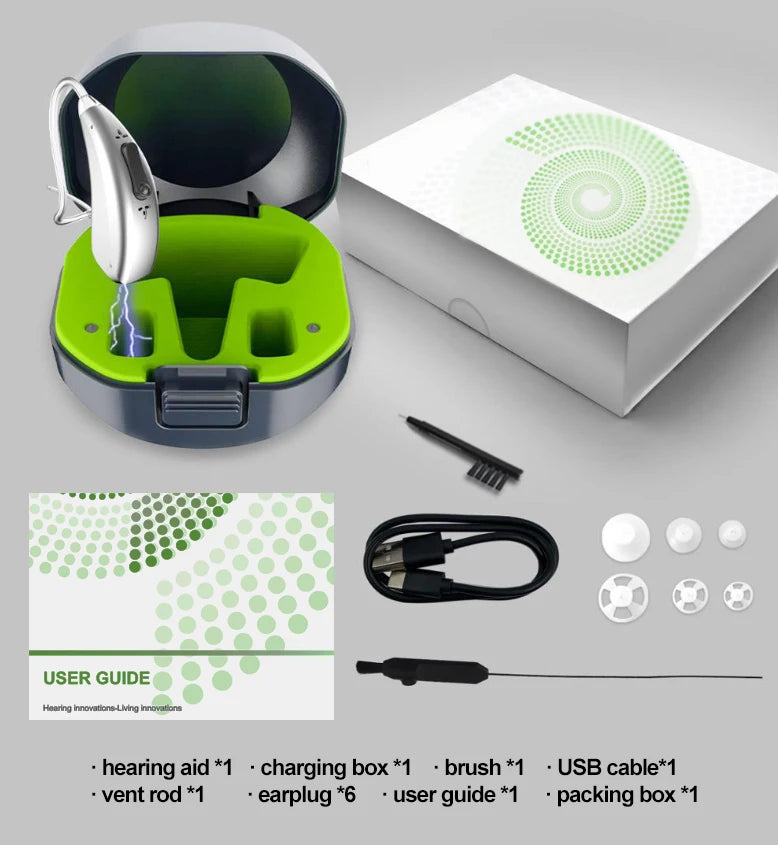 Aide Auditive Numérique 30 Canaux Rechargeable MUOXI – CLEVI Paris