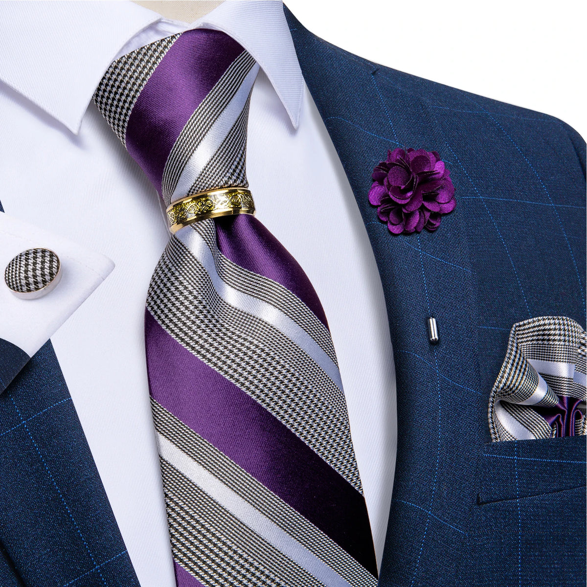 Coffret cravate homme, pochette et boutons – CLEVI Paris