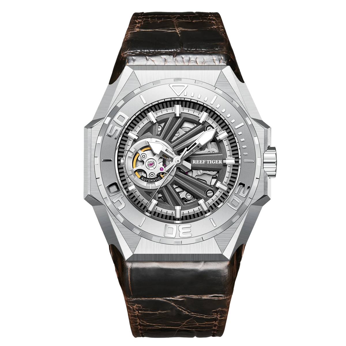 Montre Homme Automatique Squelette Sport Militaire Reef Tiger RGA6903-S – CLEVI Paris