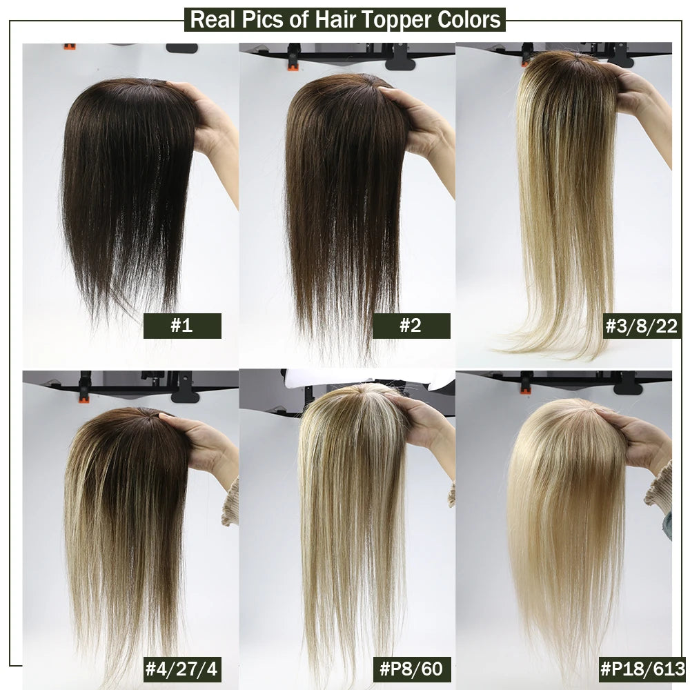 Topper Capillaire 100% Cheveux Humains Remy – Base Mono 13x13cm avec 4 Clips – CLEVI Paris