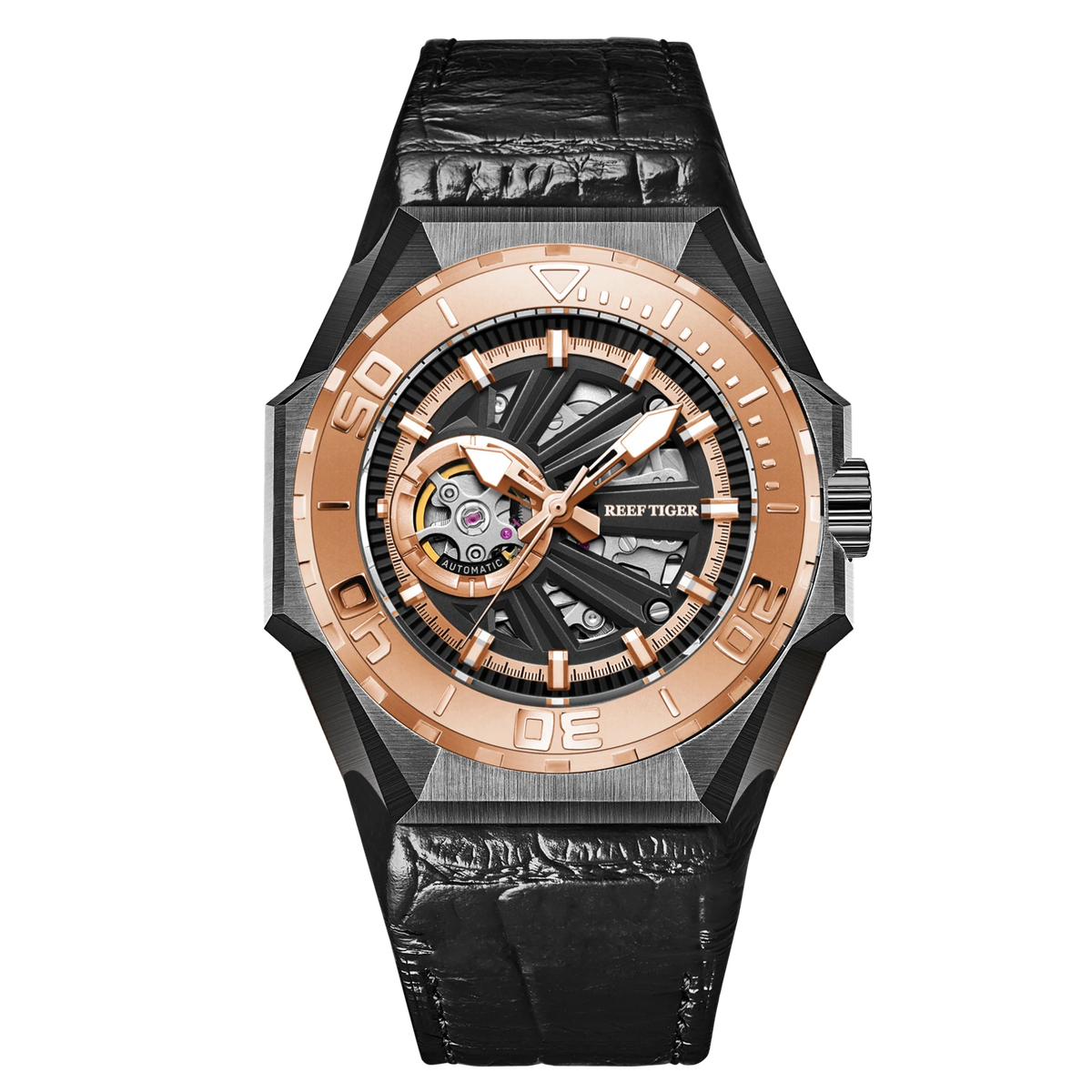 Montre Homme Automatique Squelette Sport Militaire Reef Tiger RGA6903-S – CLEVI Paris