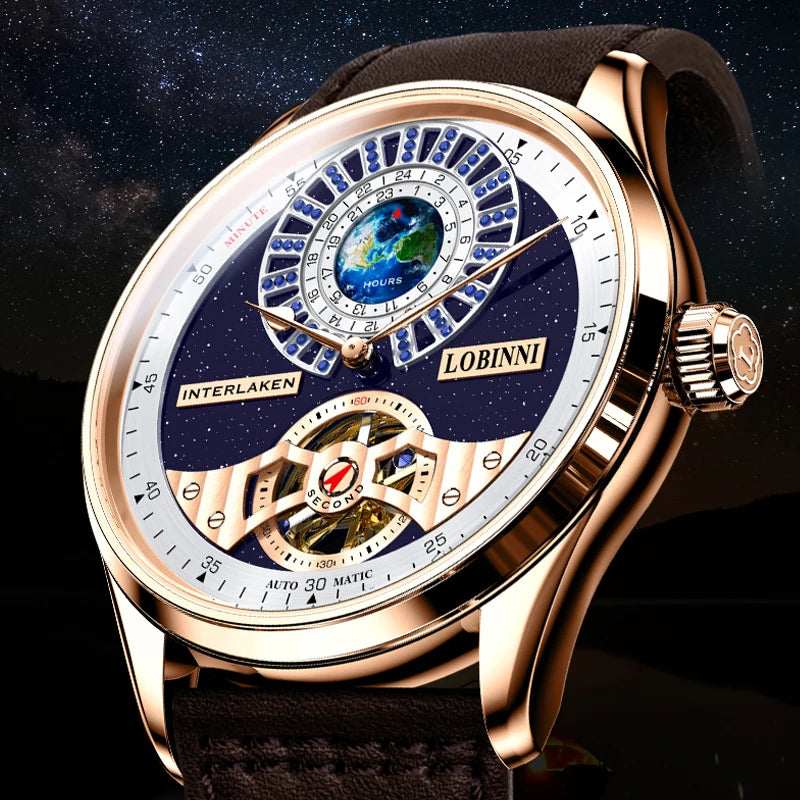 Montre Homme Automatique Squelette Lobinni – CLEVI Paris