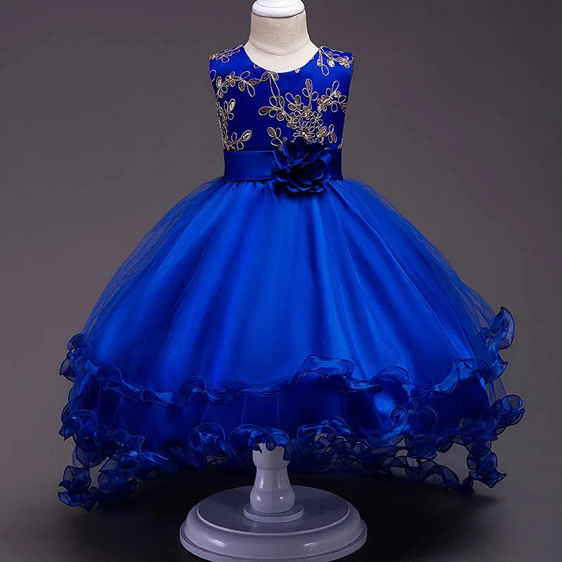 Robe tutu fille à fleurs brodées FD028 – CLEVI Paris