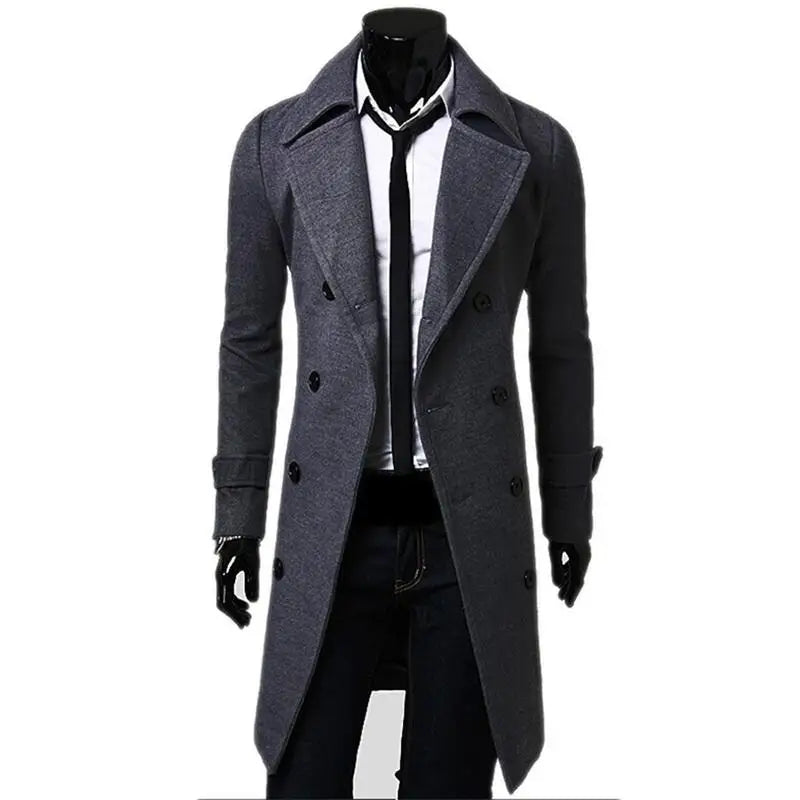 Trench long boutonné homme – CLEVI Paris