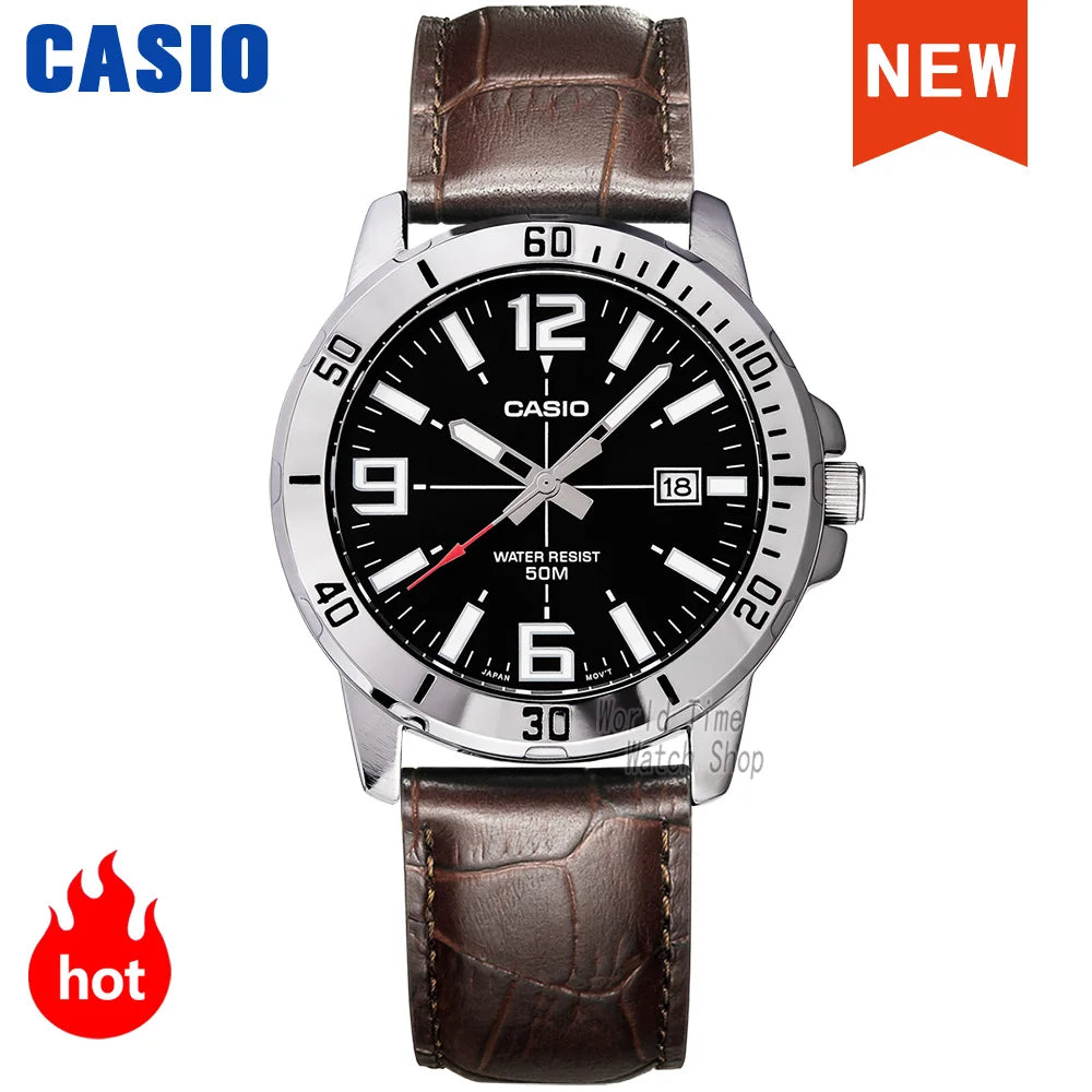 Montre Quartz Homme Casio MTP-VD01 MTP-VT01 Acier Lumineux Calendrier Étanche 5 Bar Business 10 Coloris – CLEVI Paris